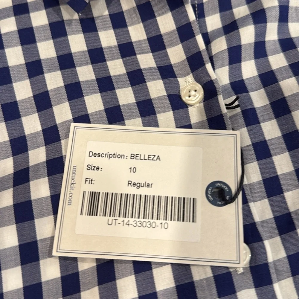 Untuck it Blue and White Casual Button Down Shirt - Picture 3 of 3